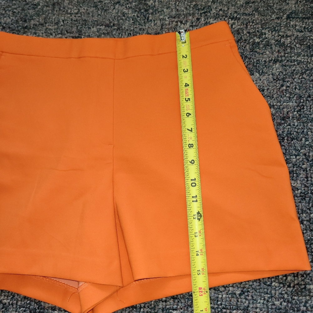 Rachel Zoe Vibrant Orange High-Rise Pull-On Shorts - Picture 7 of 8